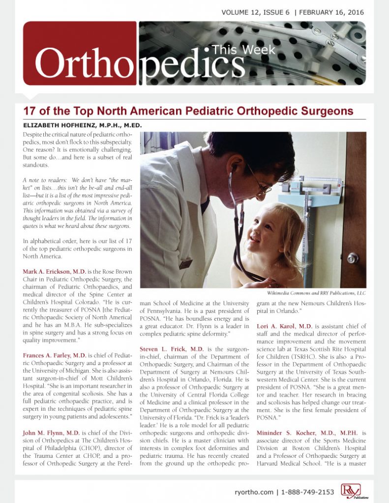 Top North American Pediatric Orthopedic Surgeons