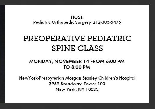 PreOp Spine Class Nov 14