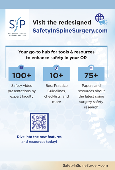 Safety in Spine Surgery Project website image